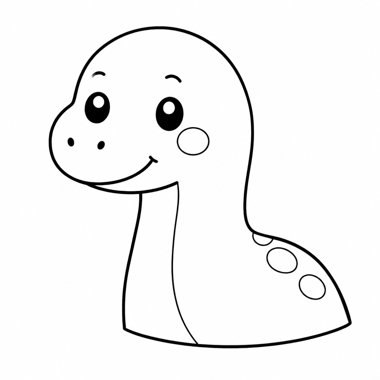 首の長いきょうりゅうのぬりえ用線画