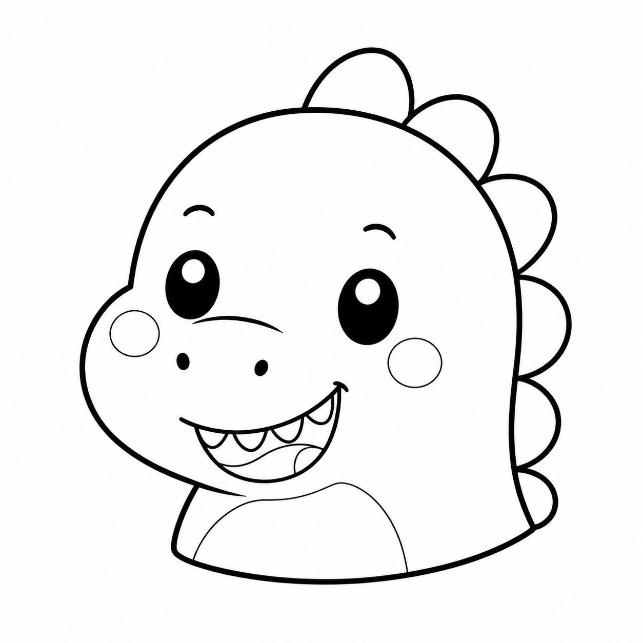 黄色のきょうりゅうのぬりえ用線画
