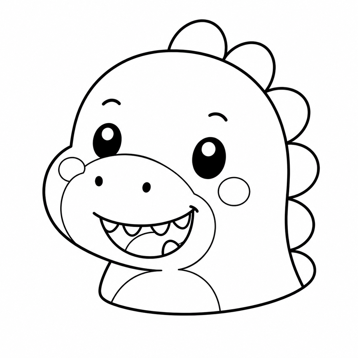 オレンジのきょうりゅうのぬりえ用線画