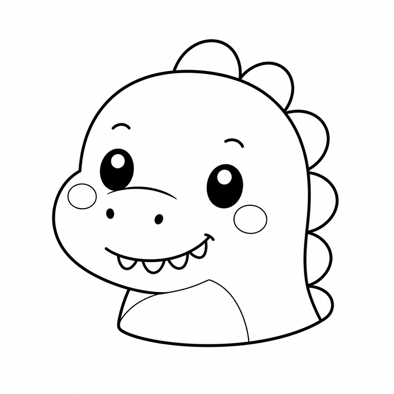 茶色のきょうりゅうのぬり絵用線画