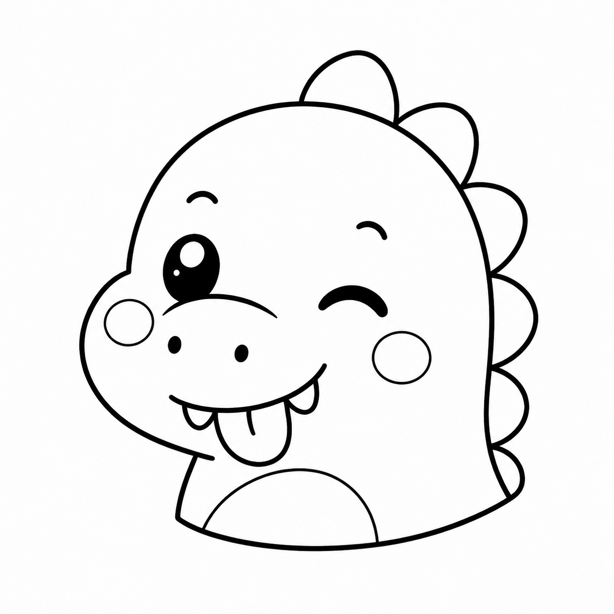 舌を出したきょうりゅうのぬりえ用線画