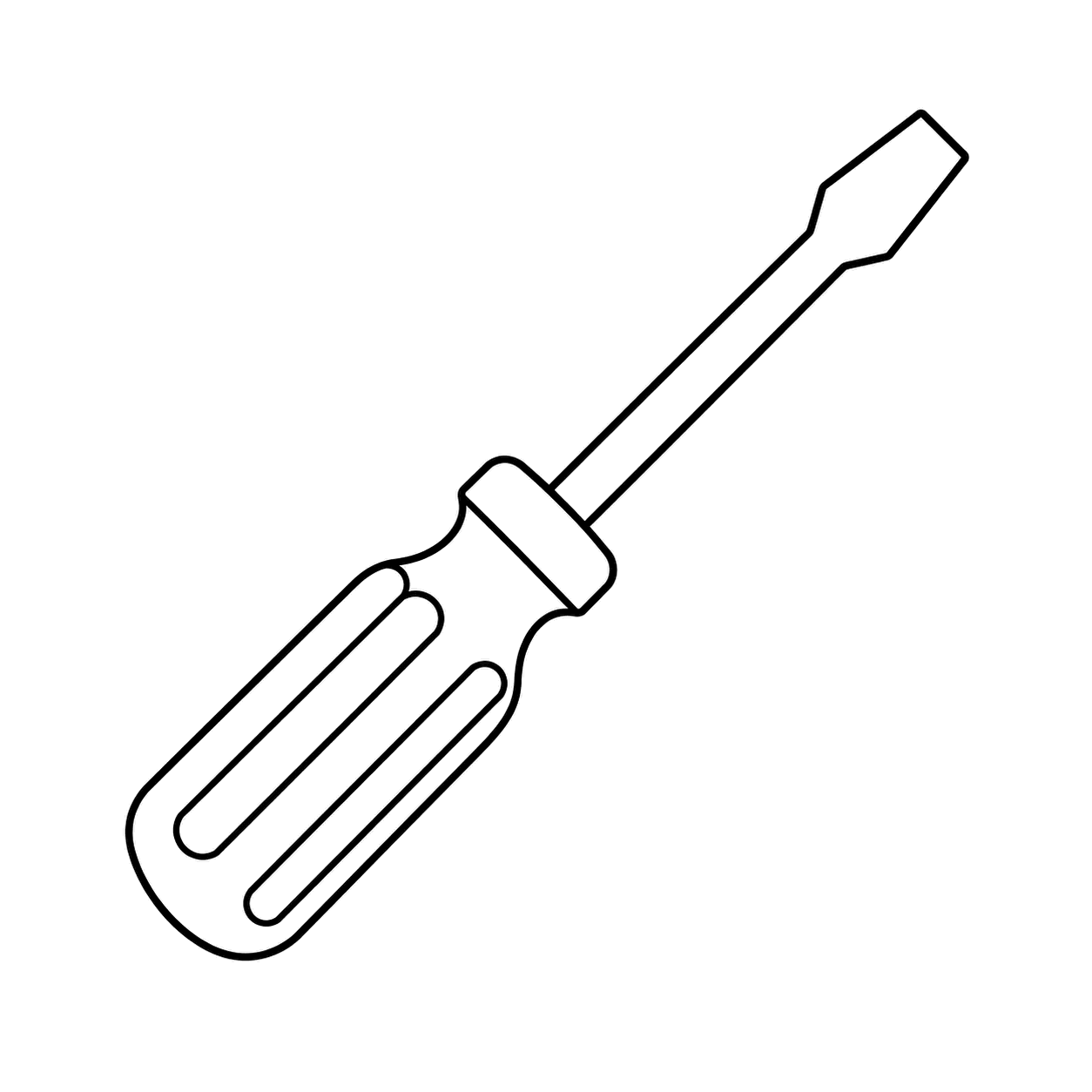 マイナスドライバーのぬり絵用線画