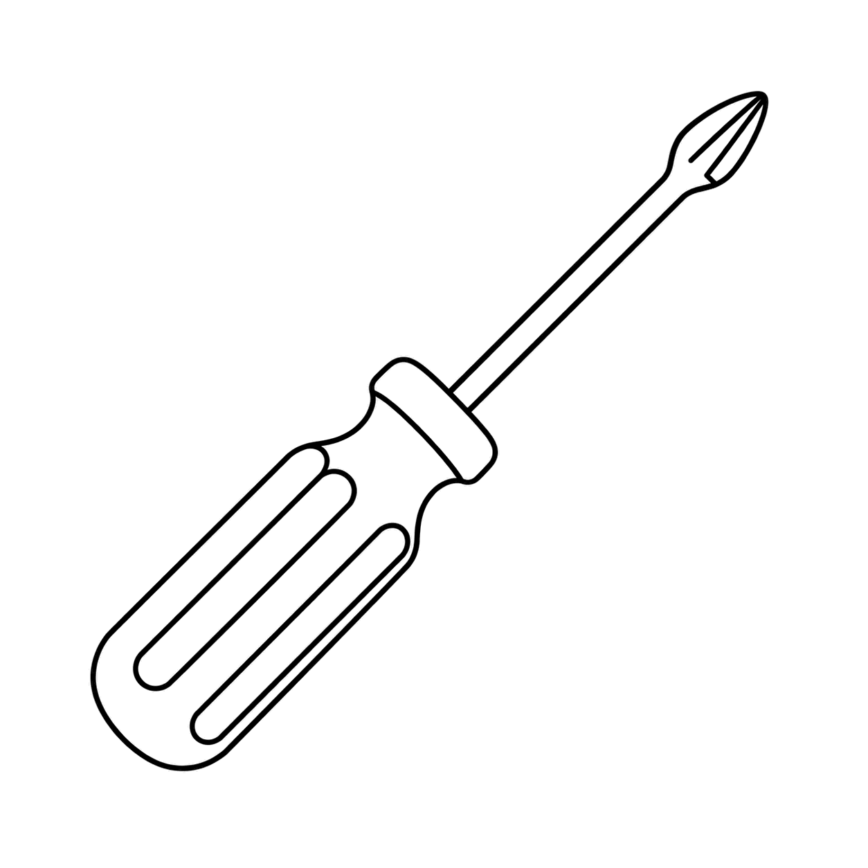 プラスドライバーのぬり絵用線画