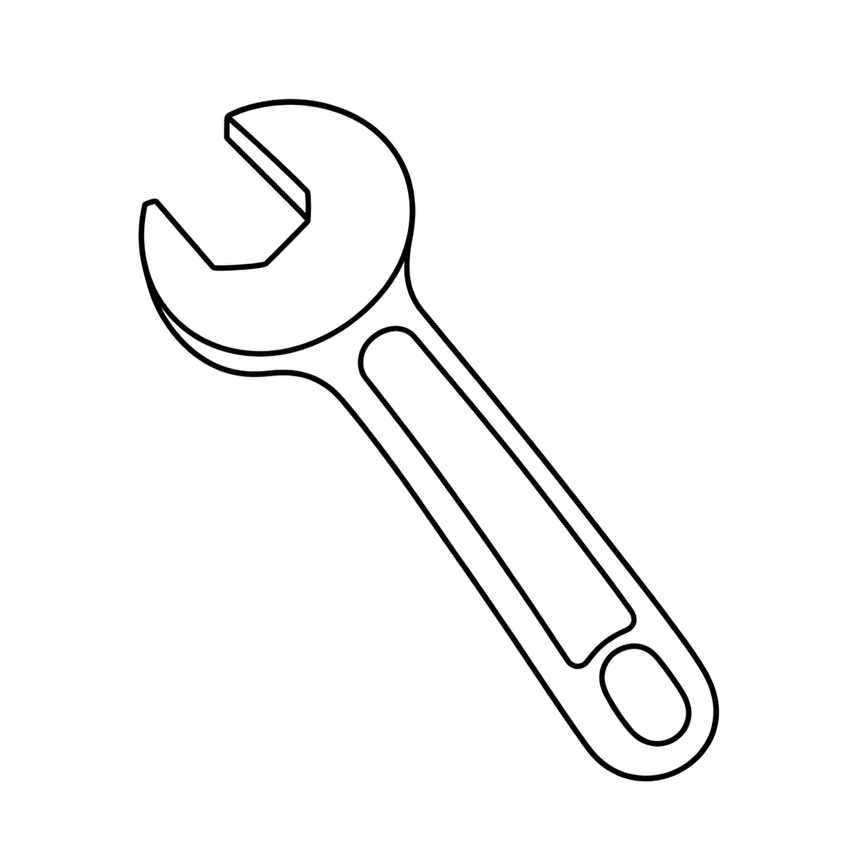 スパナのぬり絵用線画