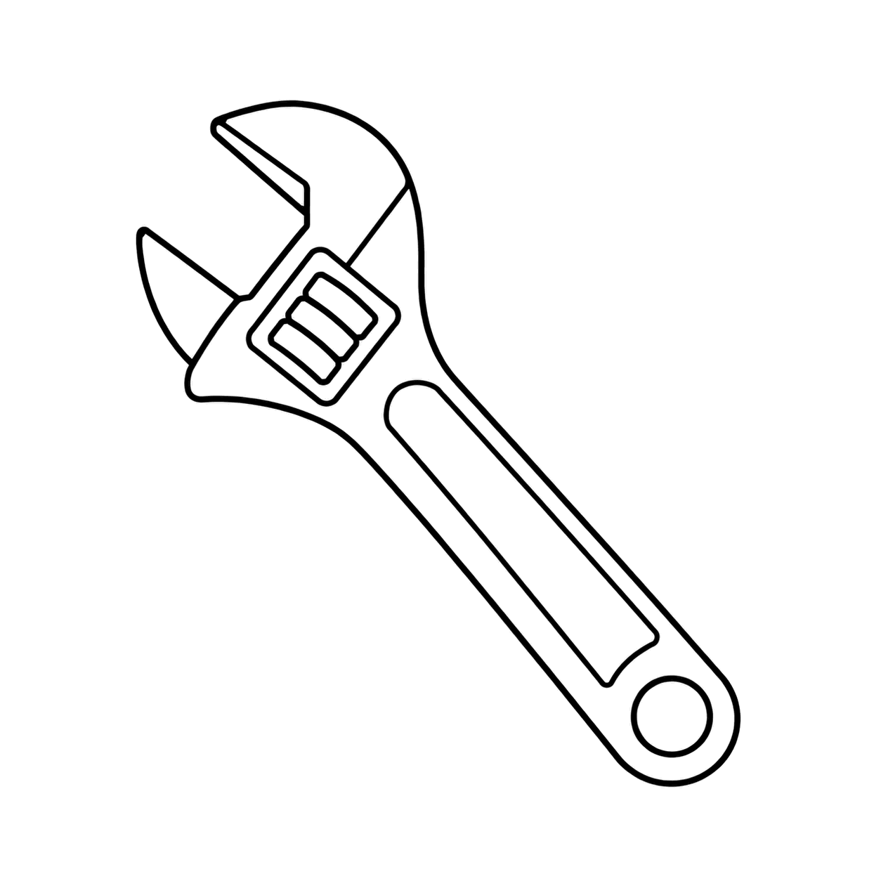 モンキーレンチのぬり絵用線画