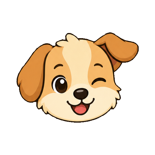 文字がないウインクする犬の顔アイコン