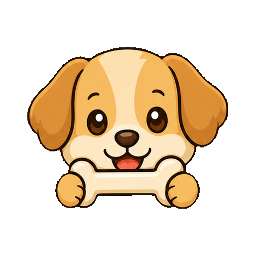 文字がない骨を持つ犬の顔アイコン