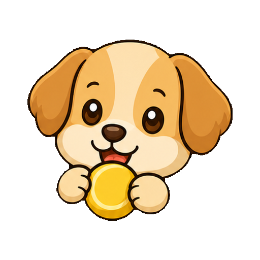 文字やロゴがないボールと犬の顔アイコン