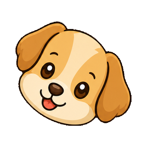 文字がない少し首をかしげた犬の顔アイコン