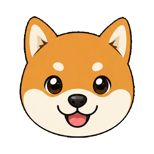 文字やラベルがない柴犬風の犬の顔アイコン