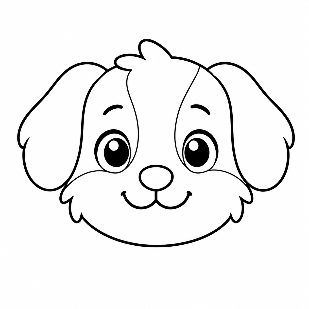 笑顔の犬のぬりえ用線画（かわいい犬のイラスト・ぬり絵16枚）