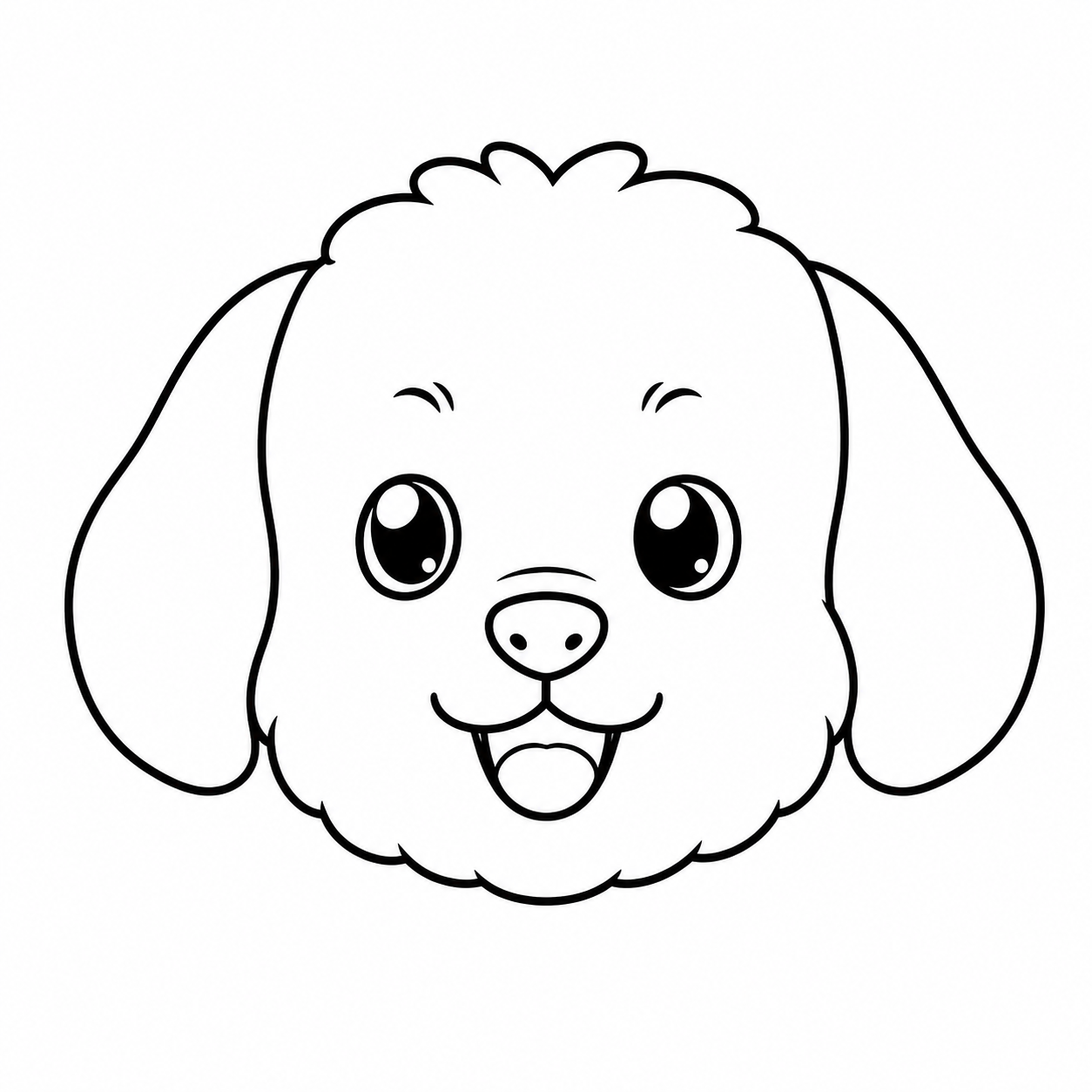白い犬のぬりえ用線画
