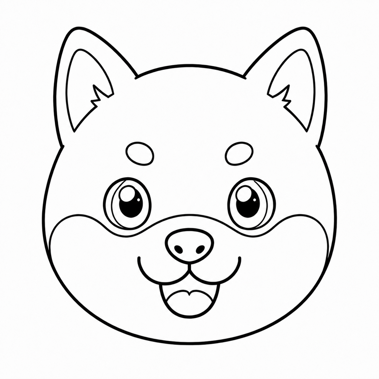 柴犬風の犬のぬりえ用線画