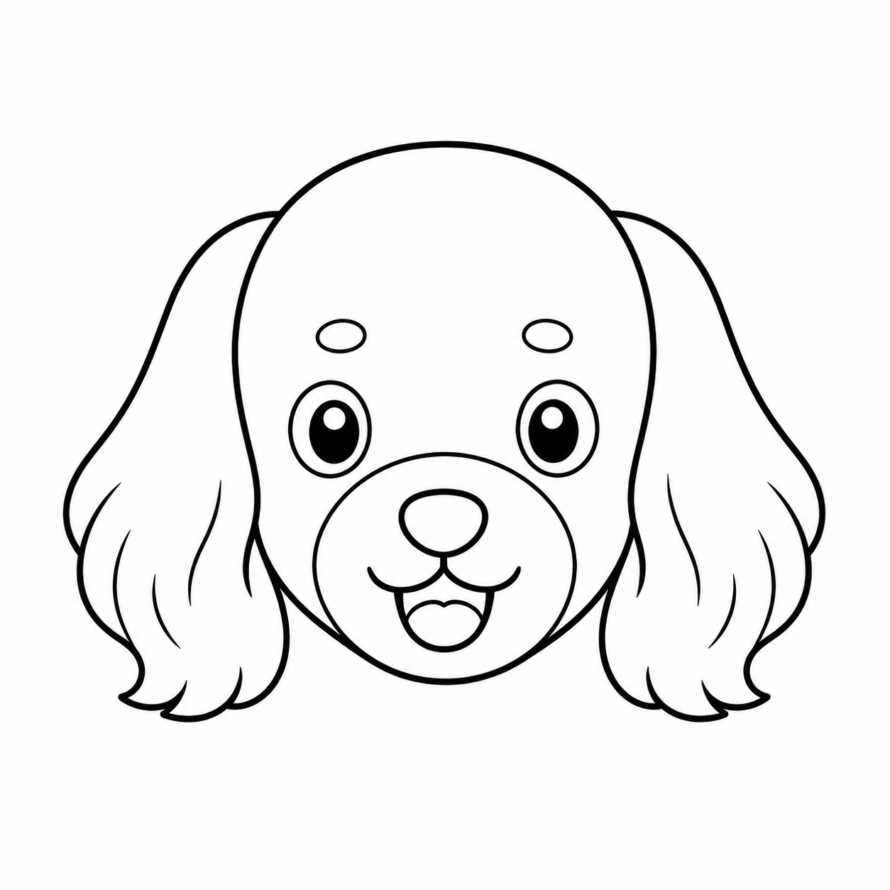 たれ耳の犬のぬりえ用線画