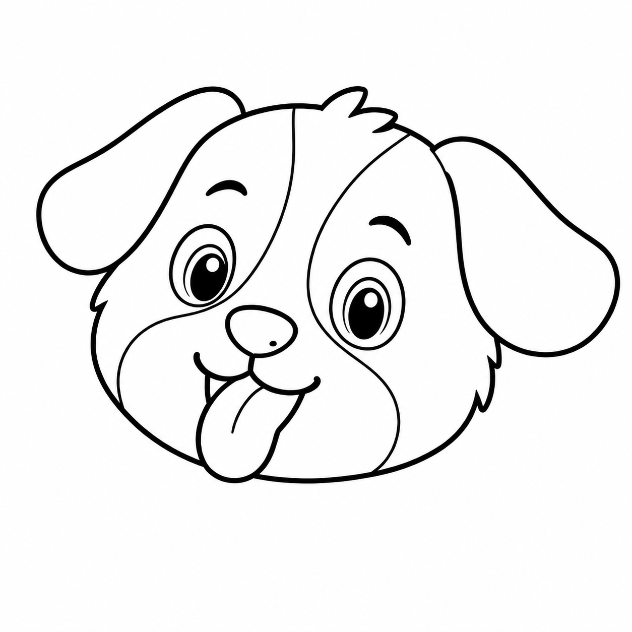 舌を出した犬のぬりえ用線画