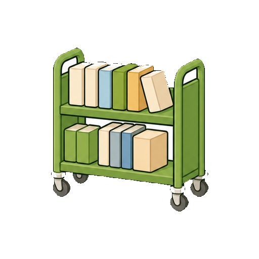 文字やタイトルがない図書ワゴンアイコン