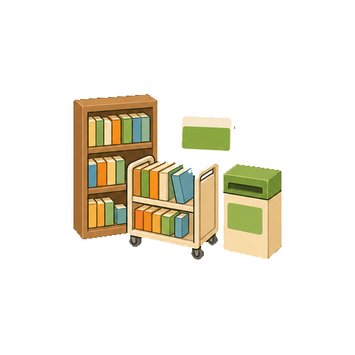 文字やバーコードがない図書館セットアイコン