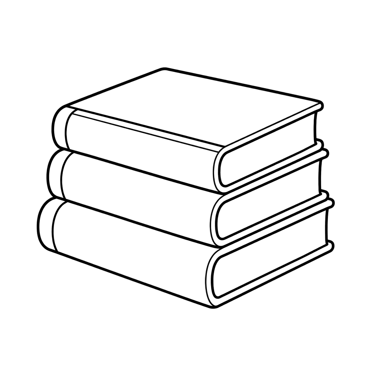 積み重ねた本のぬりえ用線画