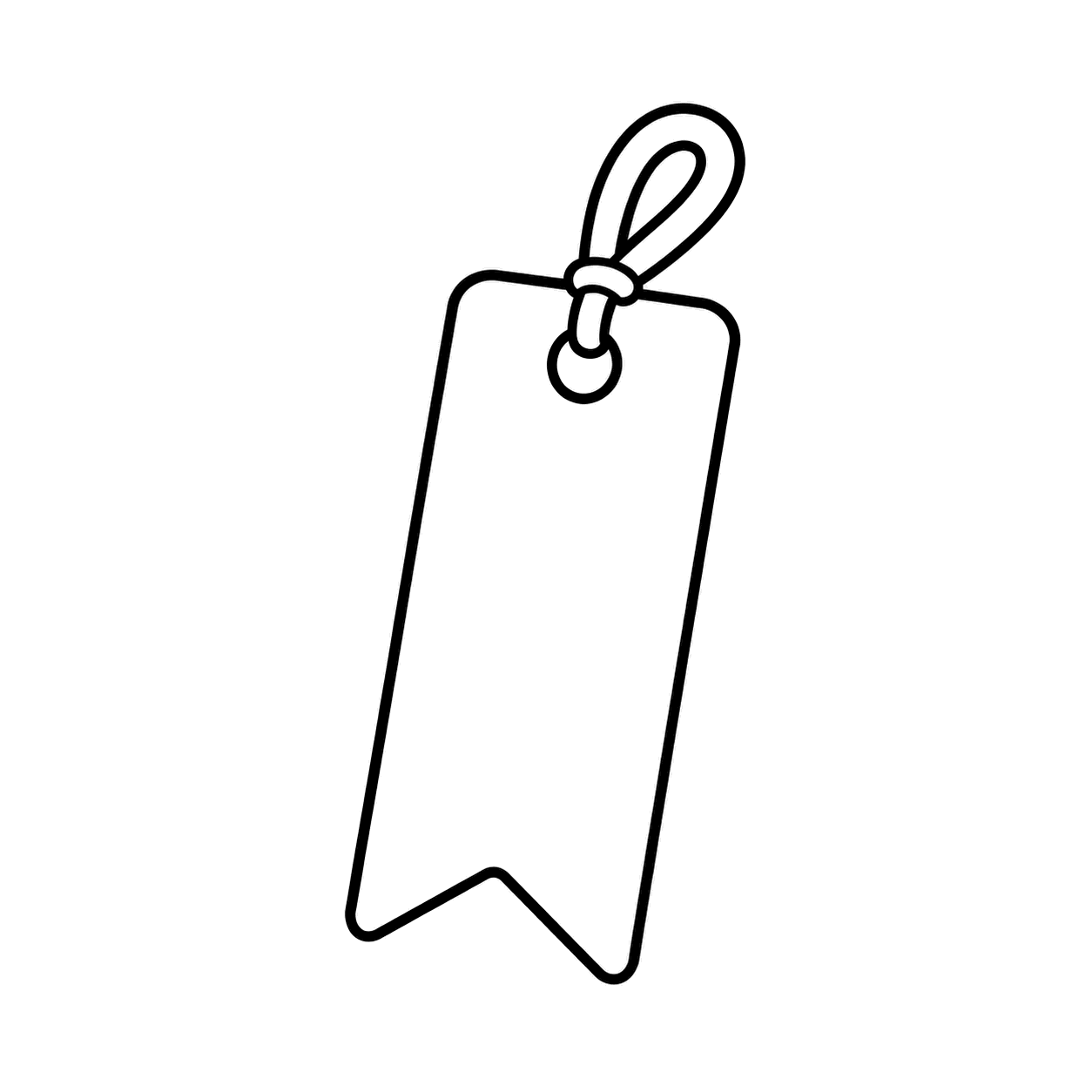 ひも付きのしおりのぬり絵用線画