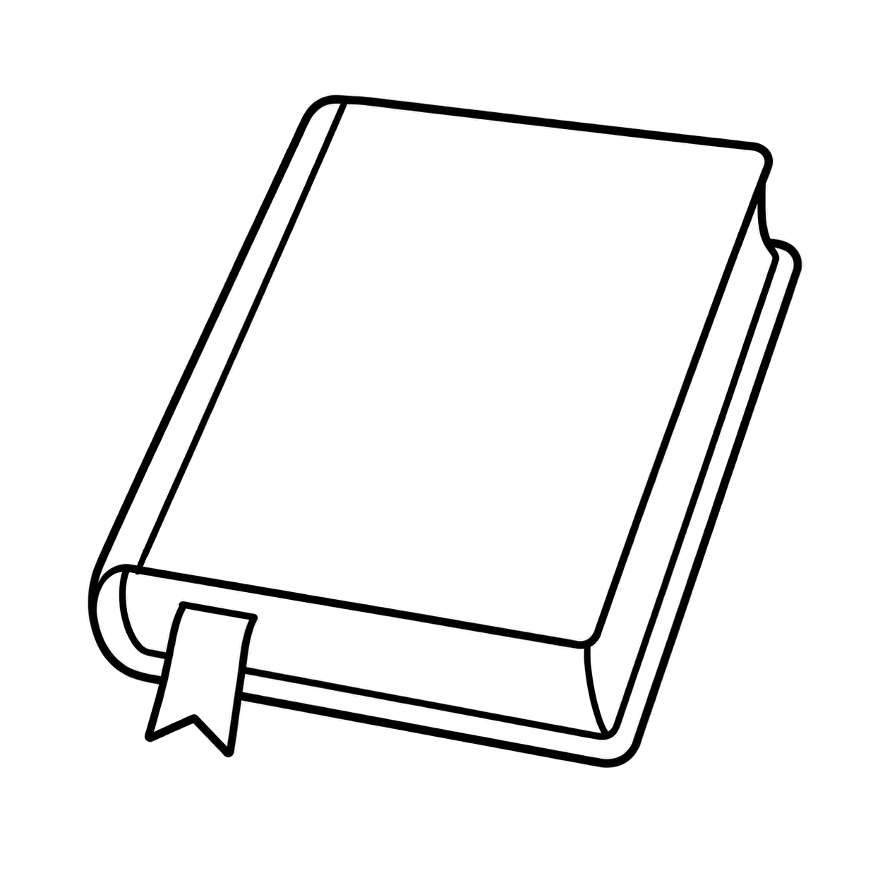 しおり付きの本のぬりえ用線画