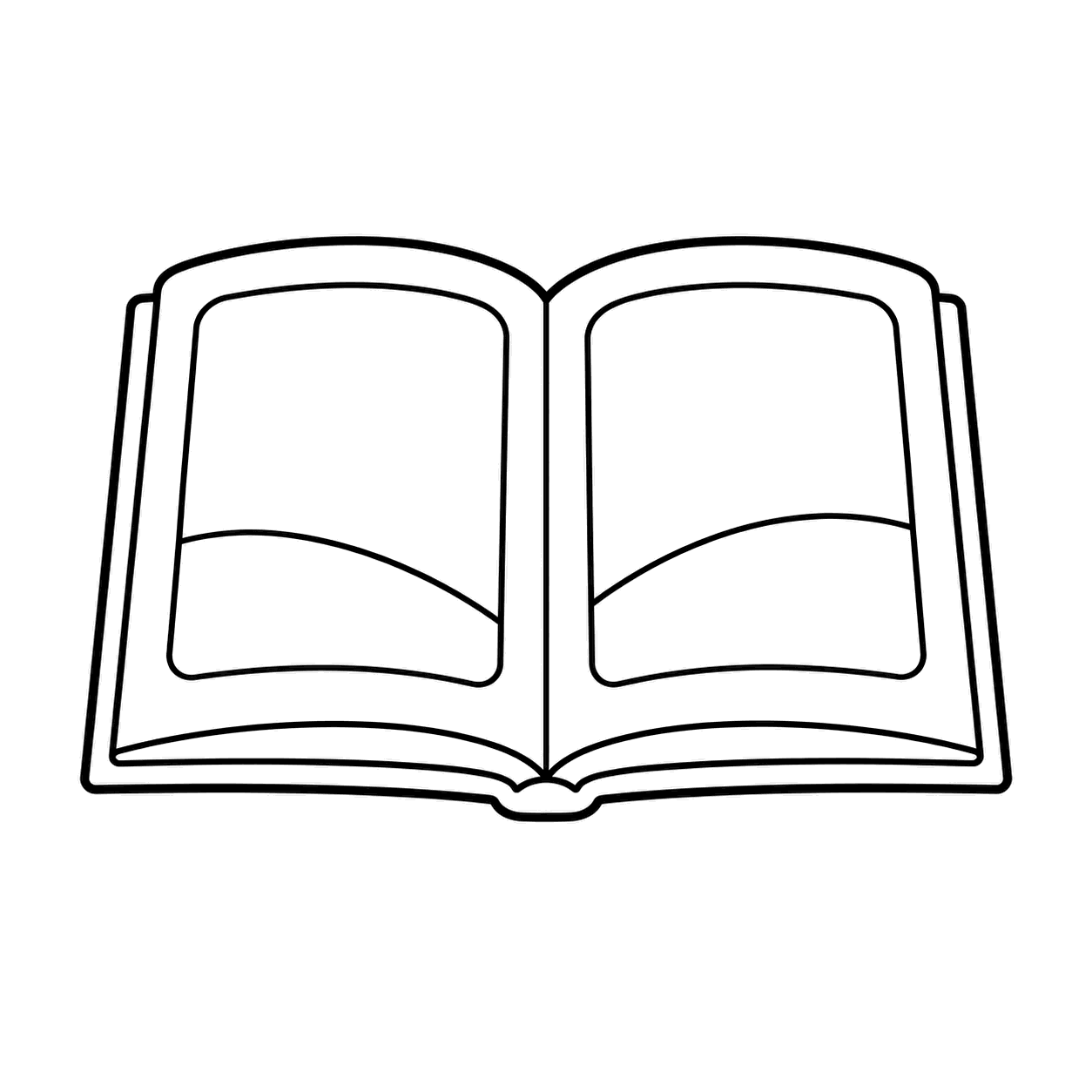 開いた絵本のぬりえ用線画