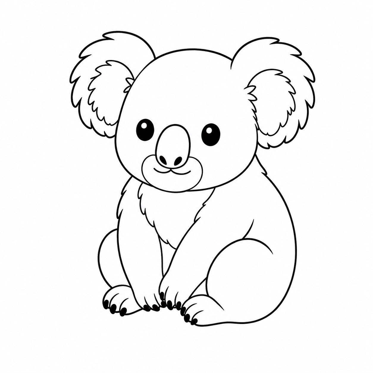 コアラのぬり絵用線画