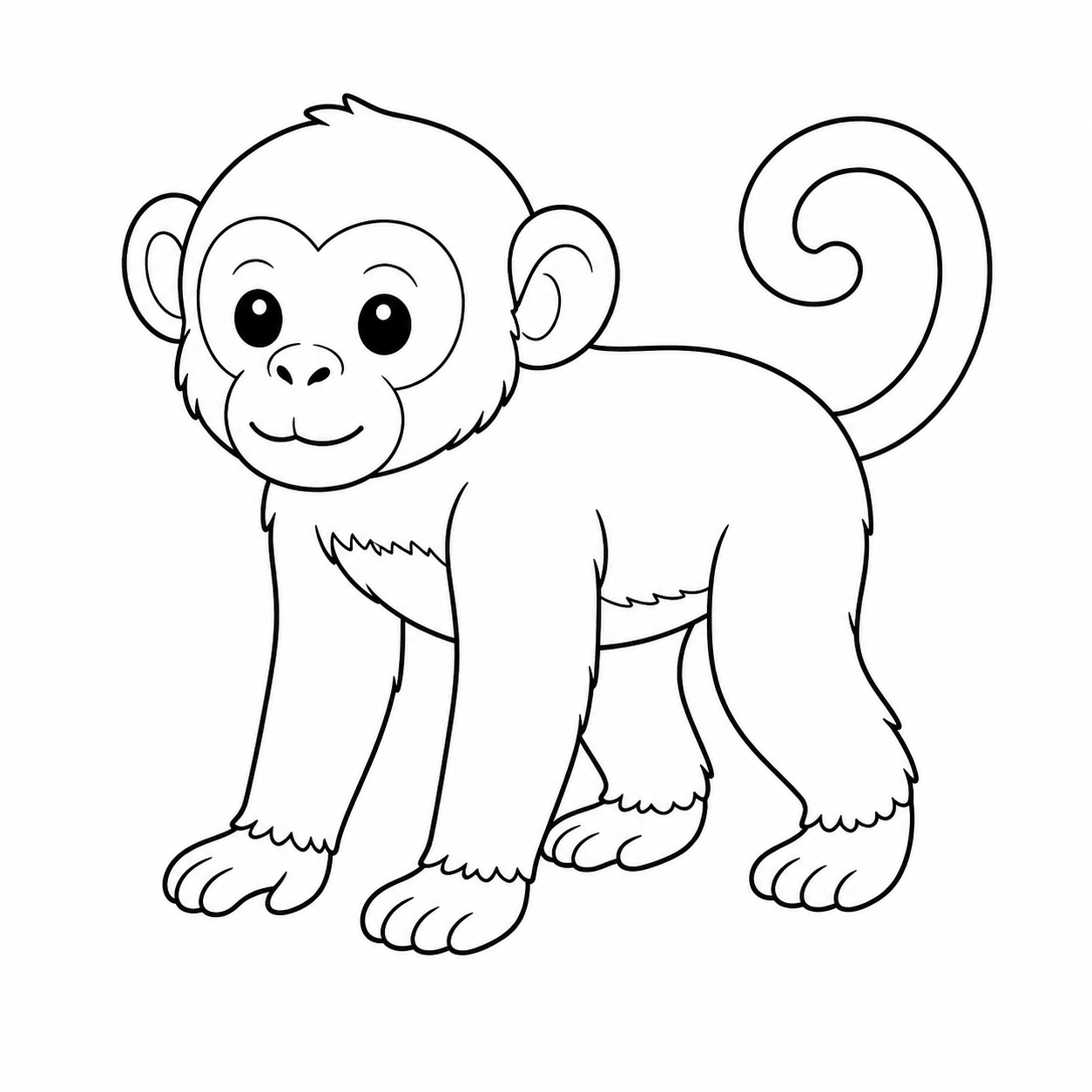 サルのぬり絵用線画