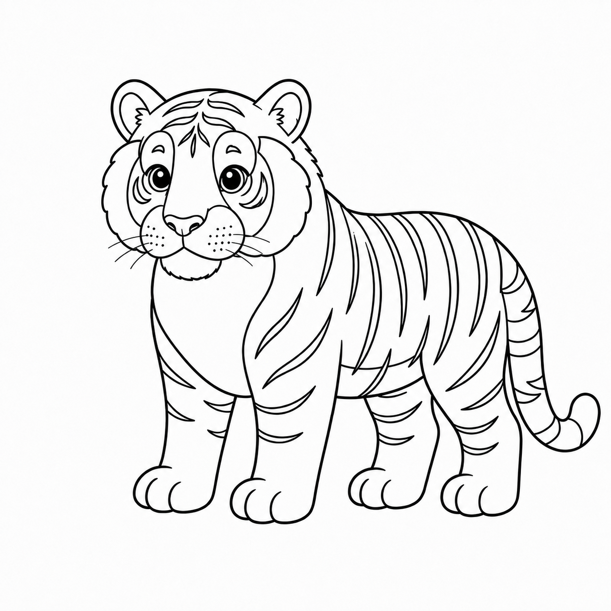 トラのぬり絵用線画