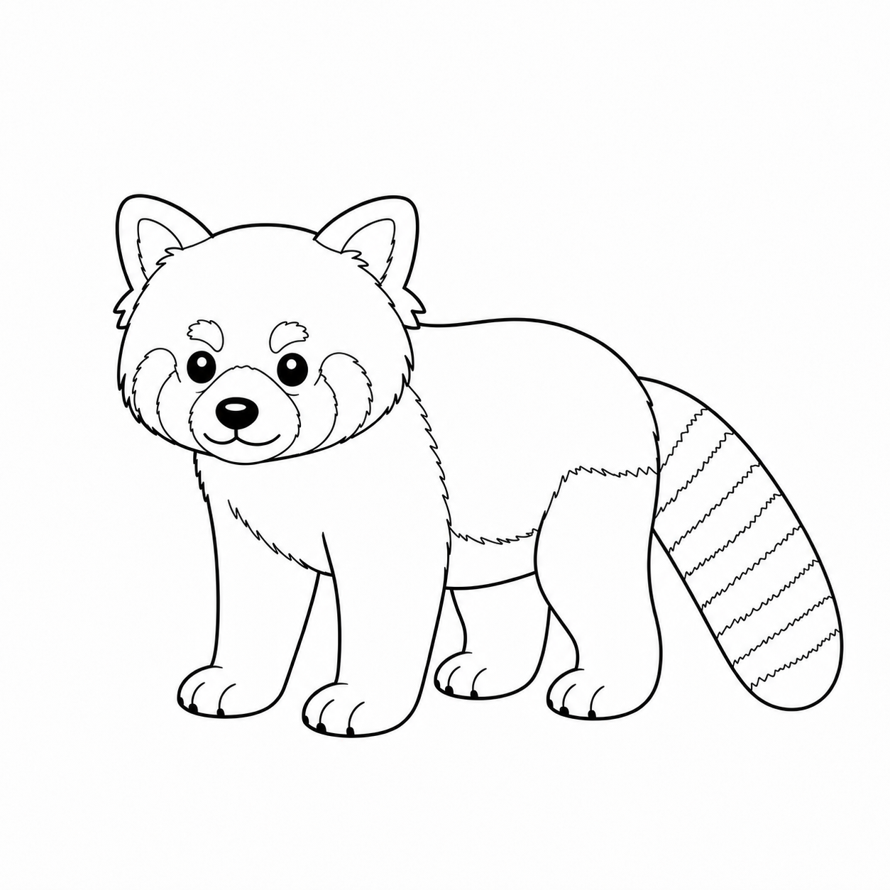 レッサーパンダのぬり絵用線画