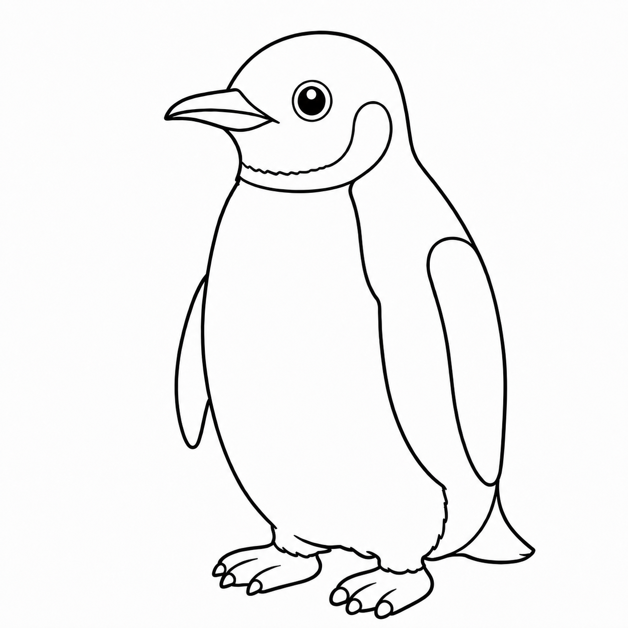 ペンギンのぬり絵用線画