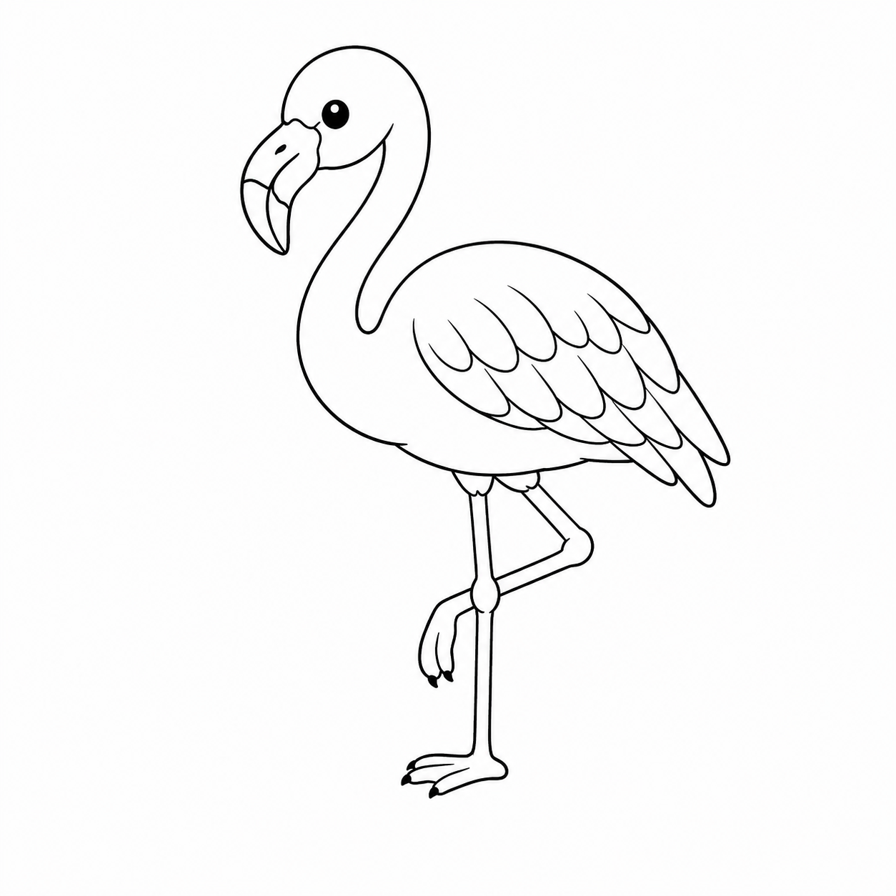 フラミンゴのぬり絵用線画