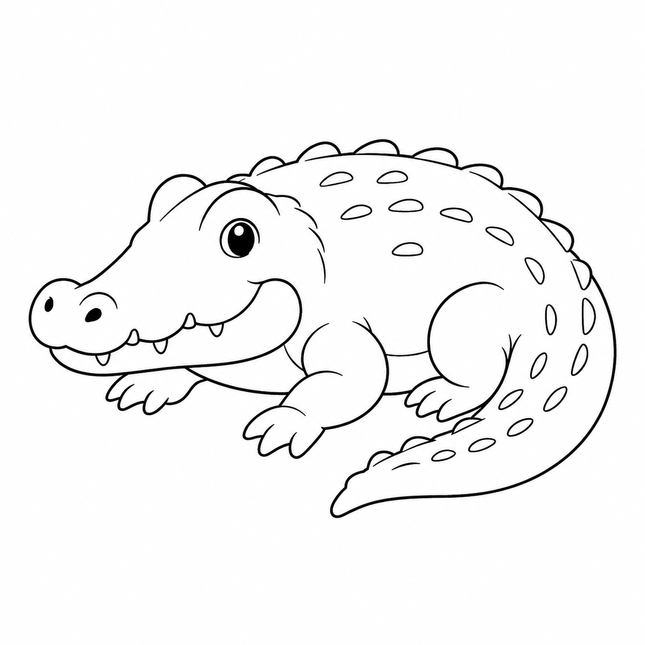 ワニのぬり絵用線画