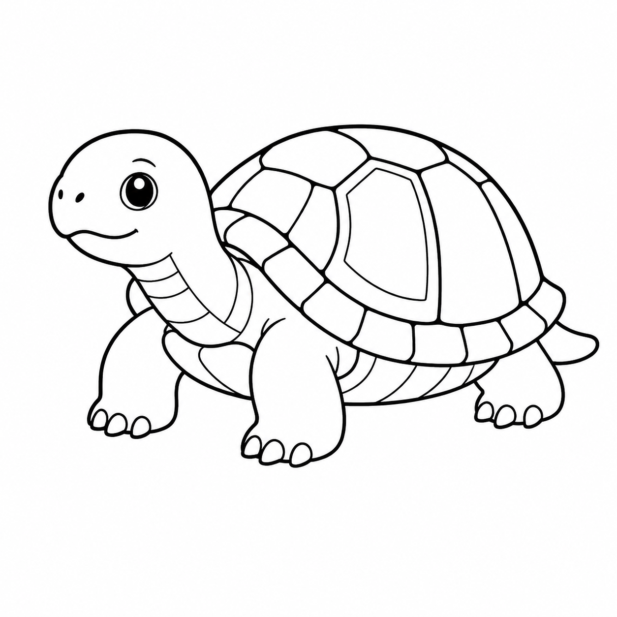 カメのぬり絵用線画