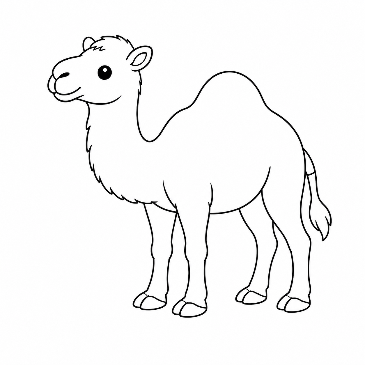ラクダのぬり絵用線画