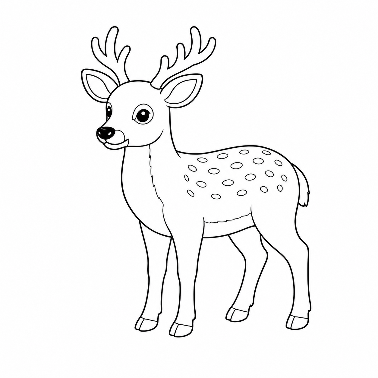 シカのぬり絵用線画