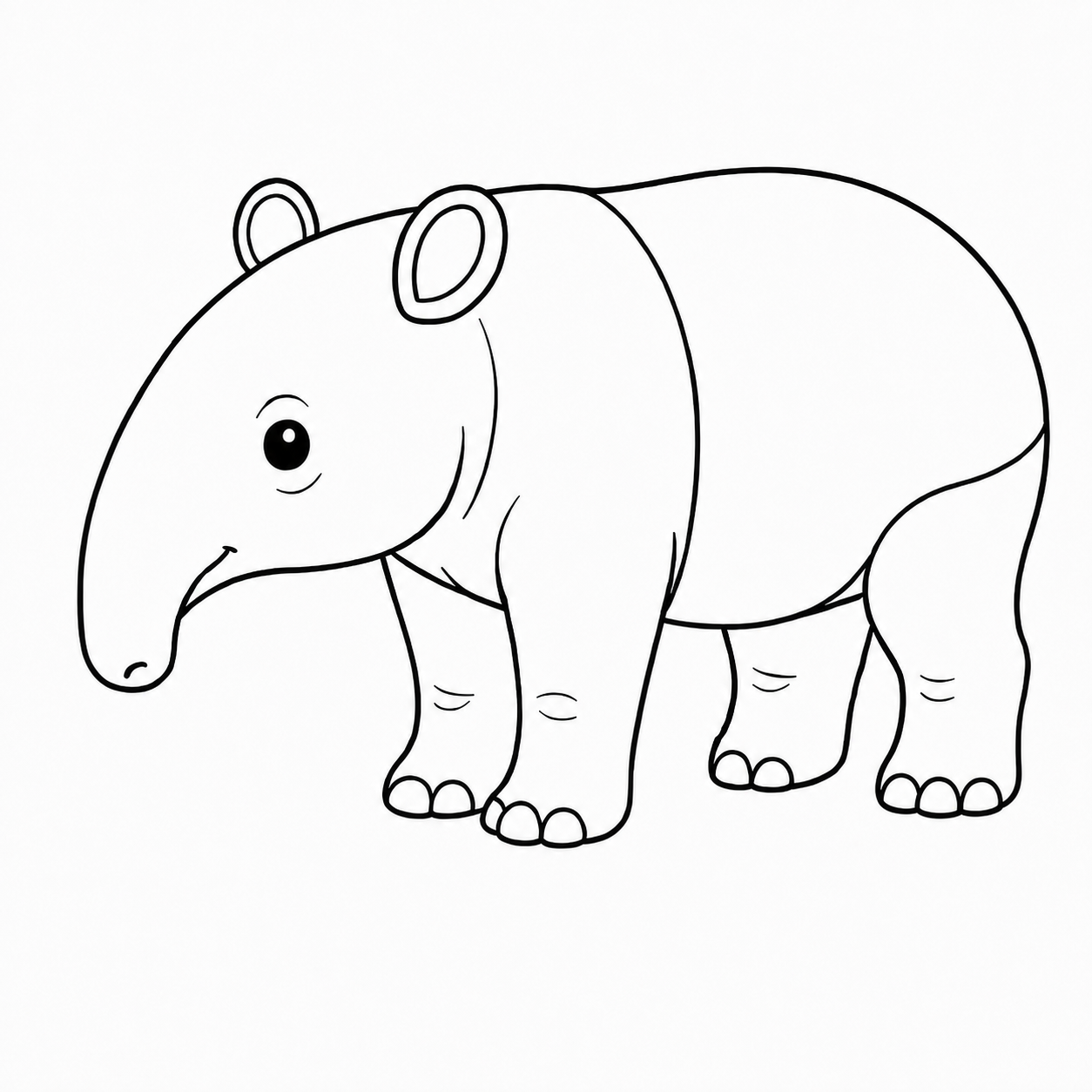 バクのぬり絵用線画