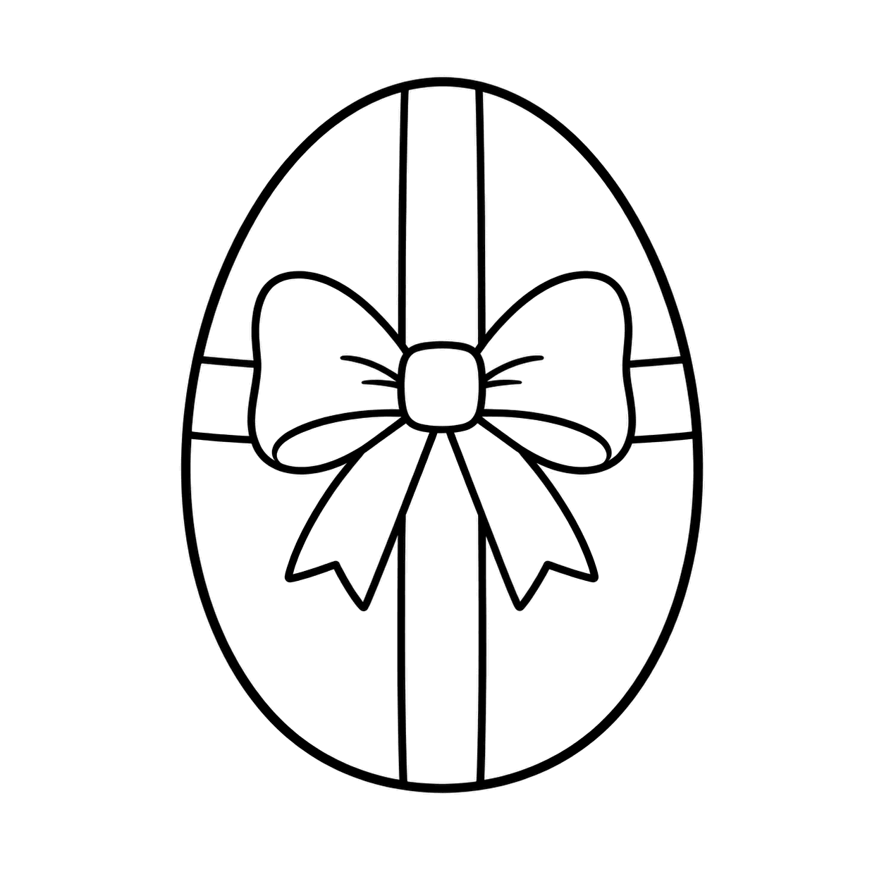 リボン卵のぬりえ用線画