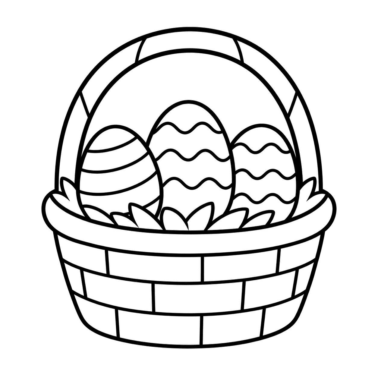 卵のバスケットのぬりえ用線画