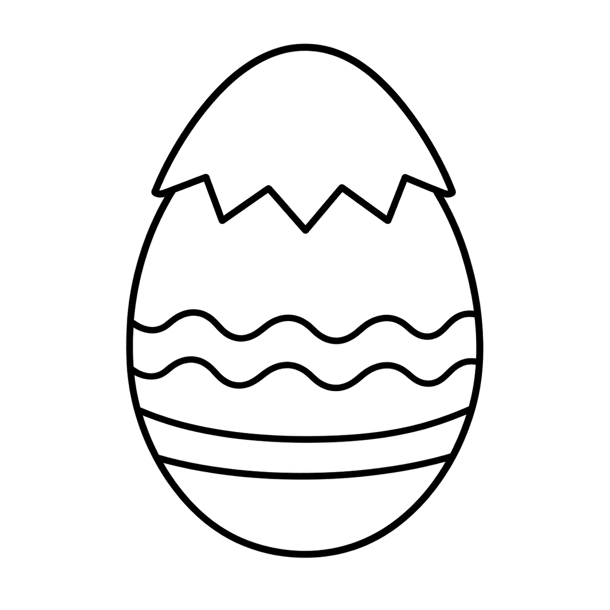 ひよこ型の卵飾りのぬりえ用線画