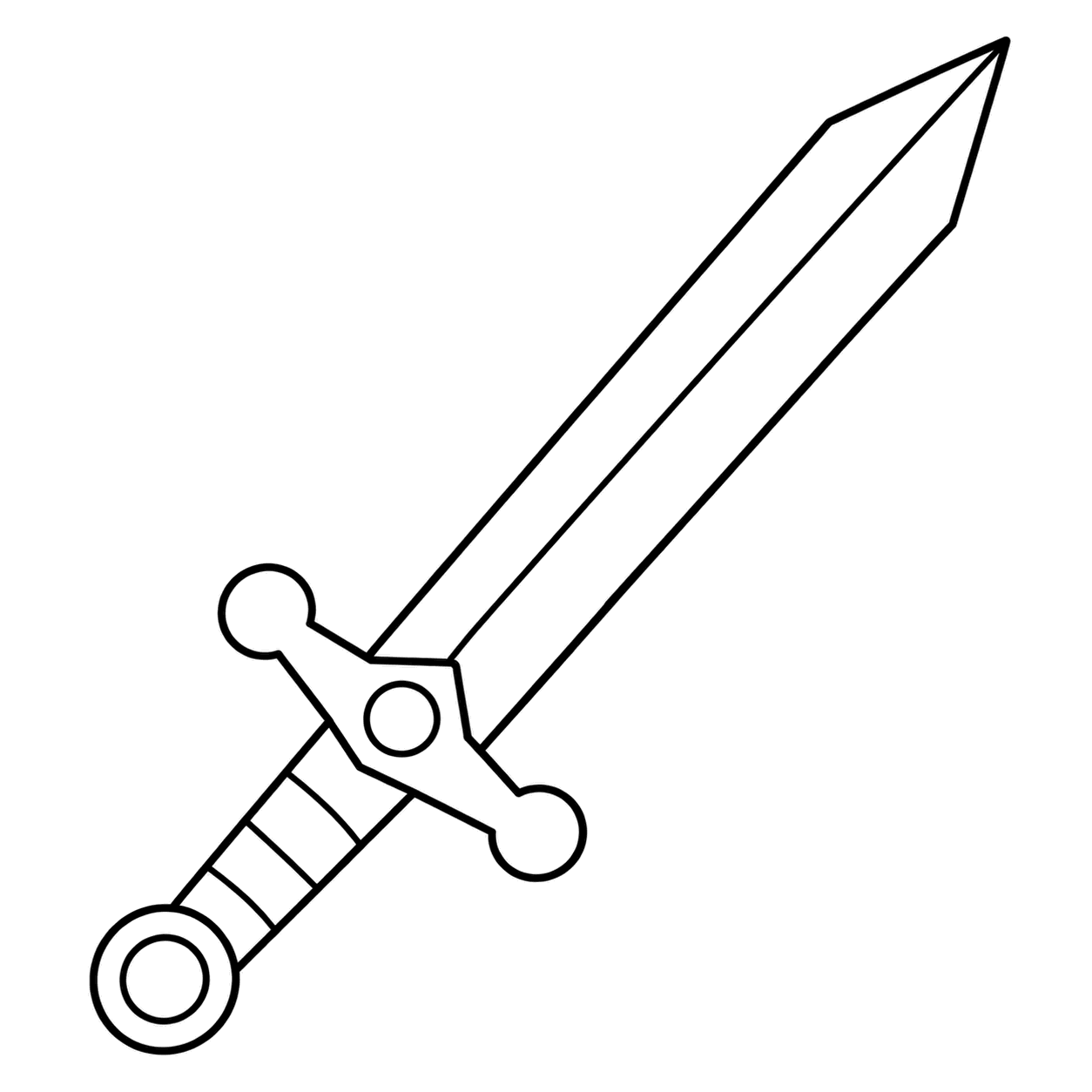 剣のぬりえ用線画（ファンタジーのぬりえ20枚とRPGアイコン24個）