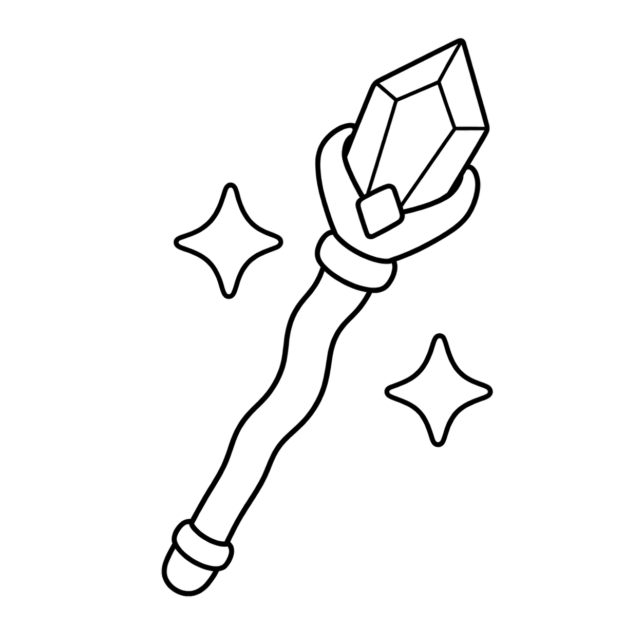 魔法の杖のぬりえ用線画