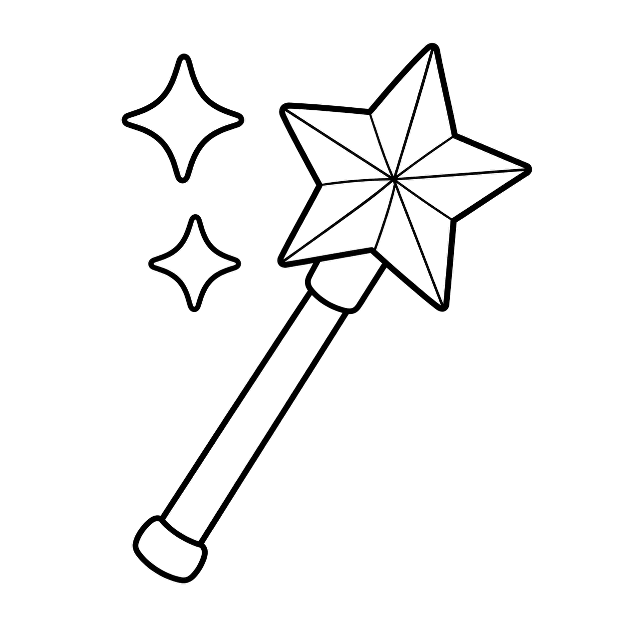 魔法のワンドのぬりえ用線画