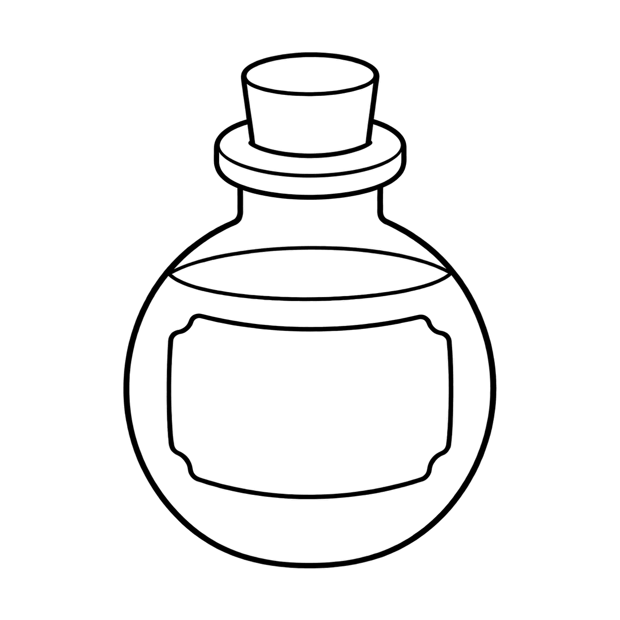 赤いポーションのぬりえ用線画