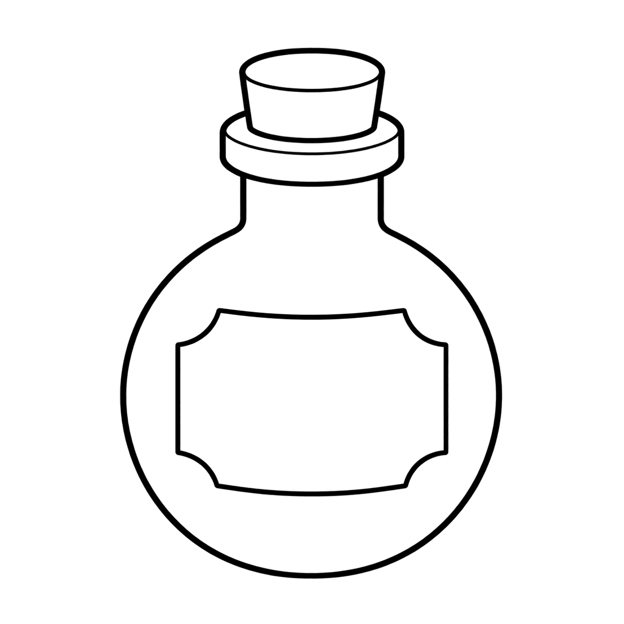 緑のポーションのぬりえ用線画