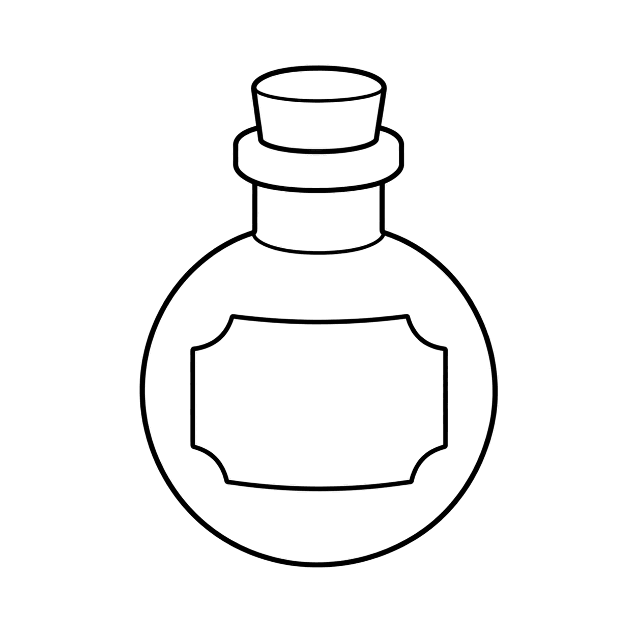 青いポーションのぬりえ用線画
