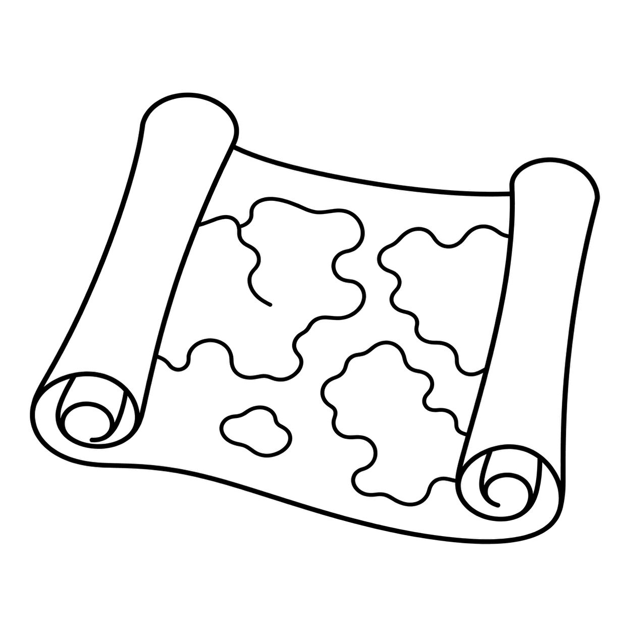 冒険地図のぬりえ用線画