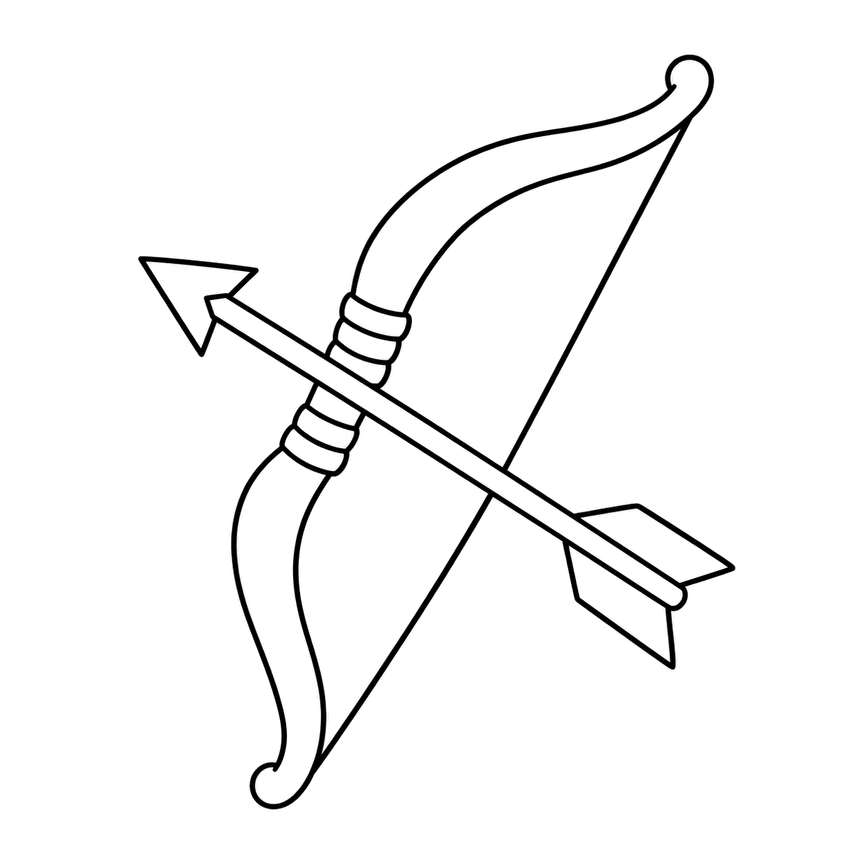 弓矢のぬりえ用線画