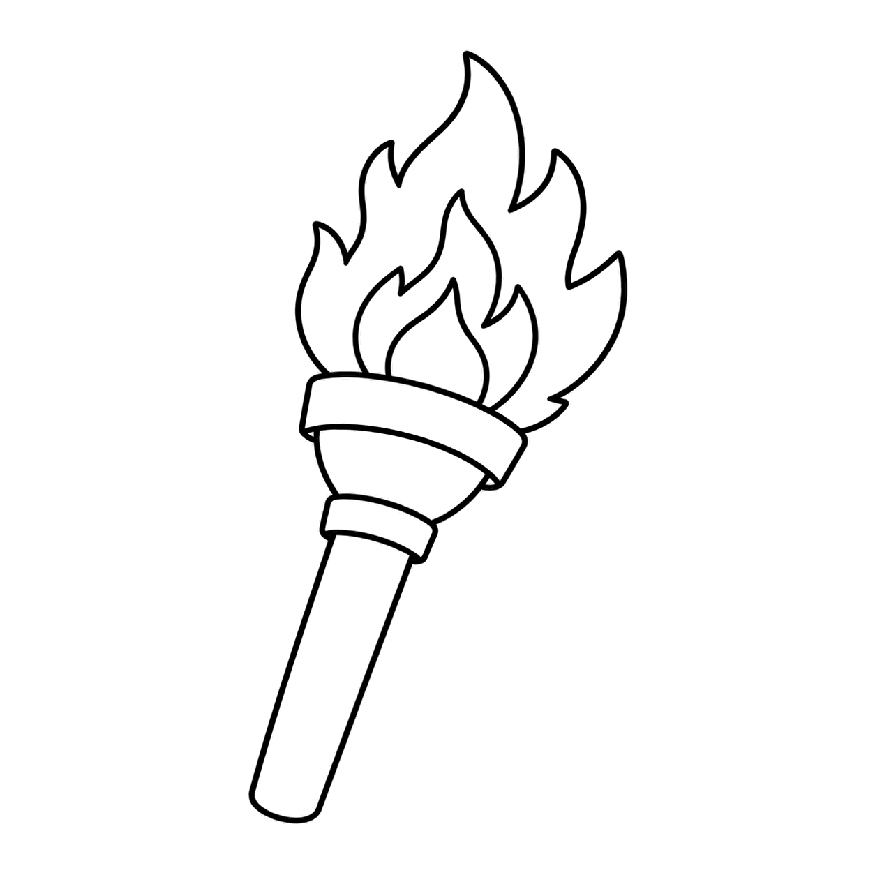たいまつのぬりえ用線画