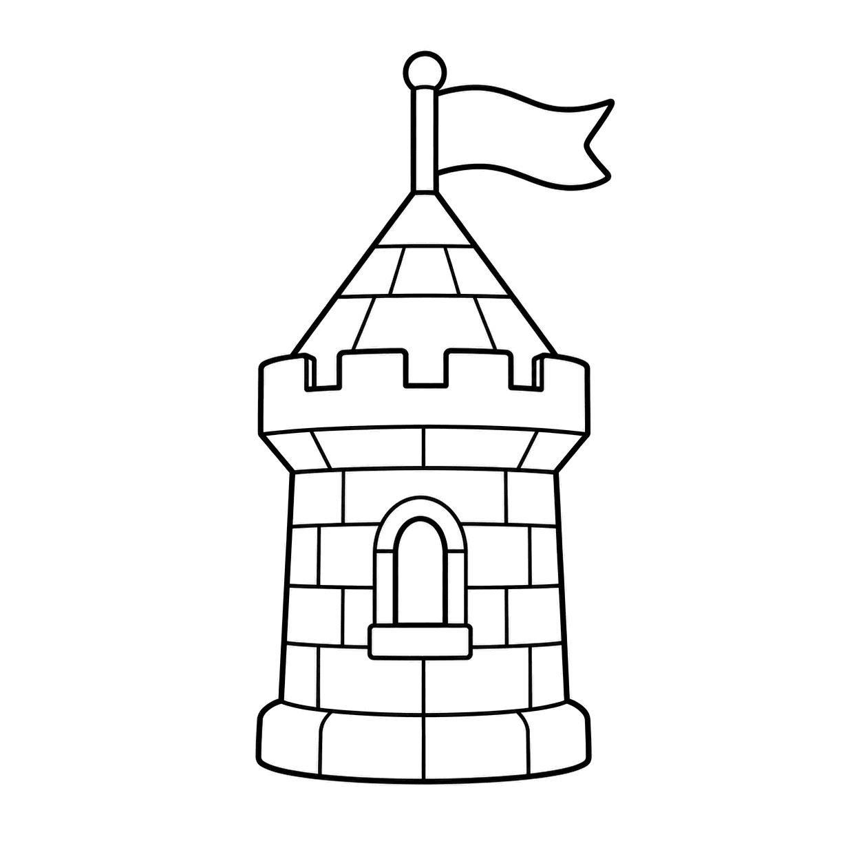 城の塔のぬりえ用線画