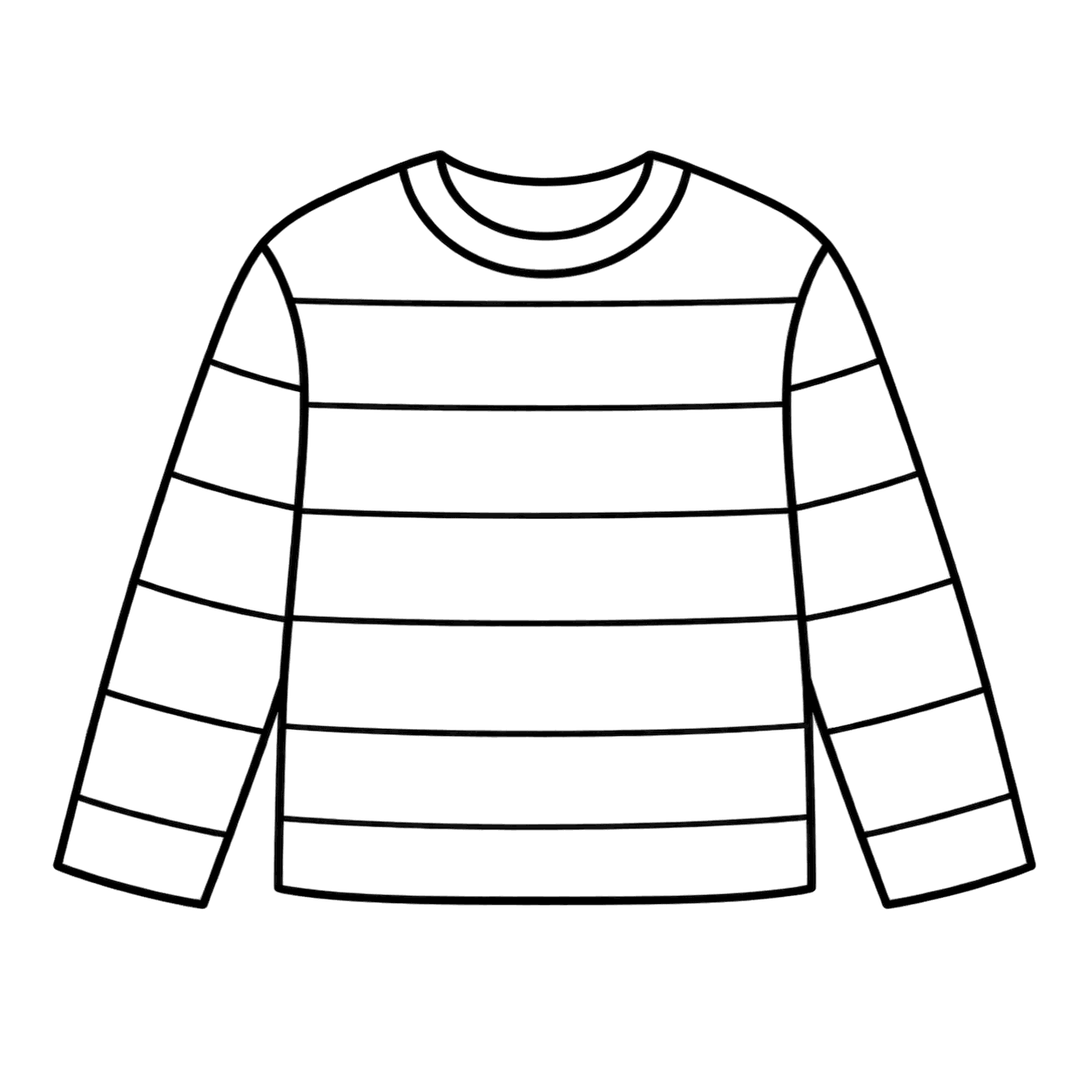 長袖シャツのぬりえ用線画